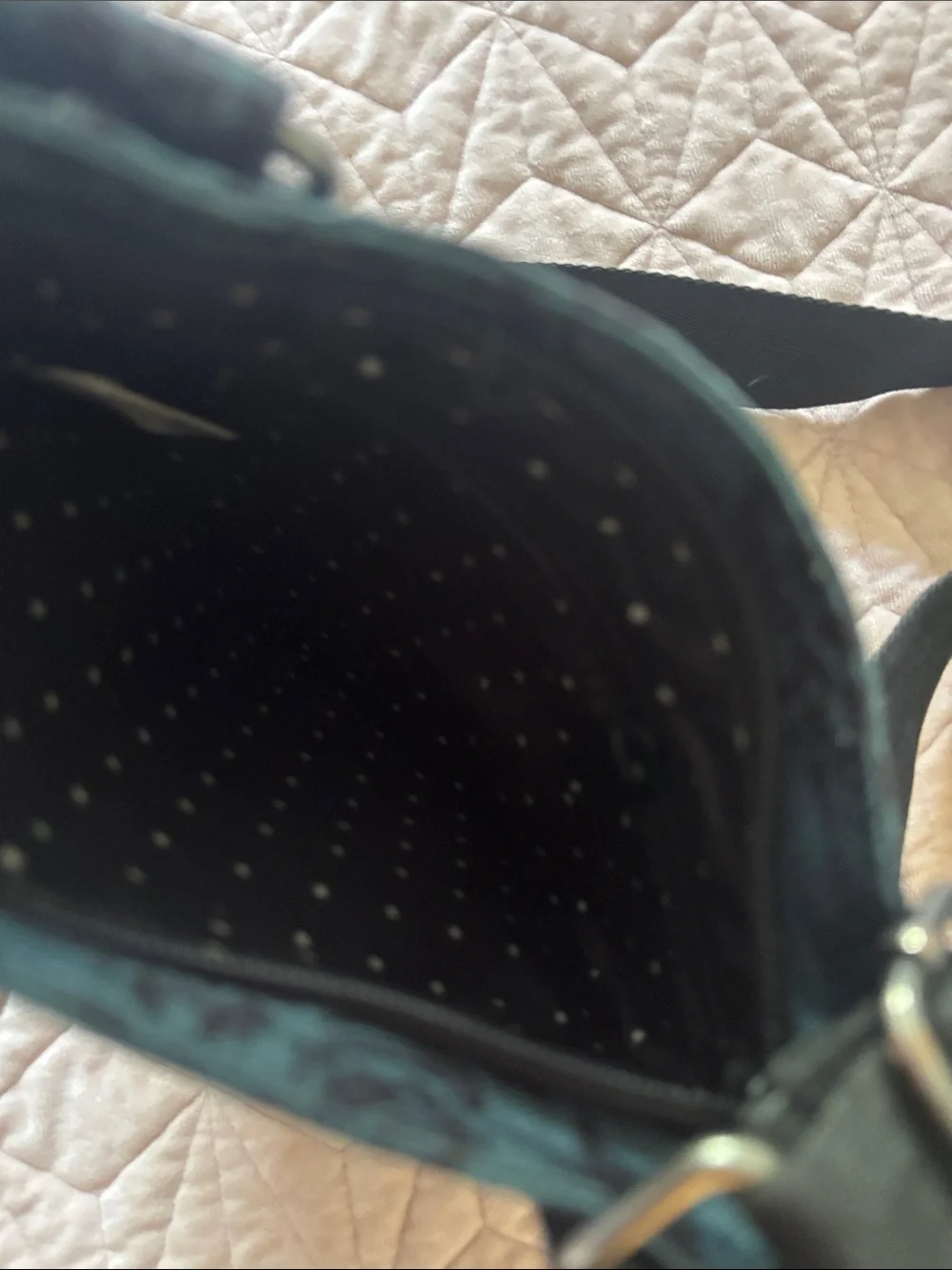 Dakine Teal Floral Messenger Crossbody with Black Strap